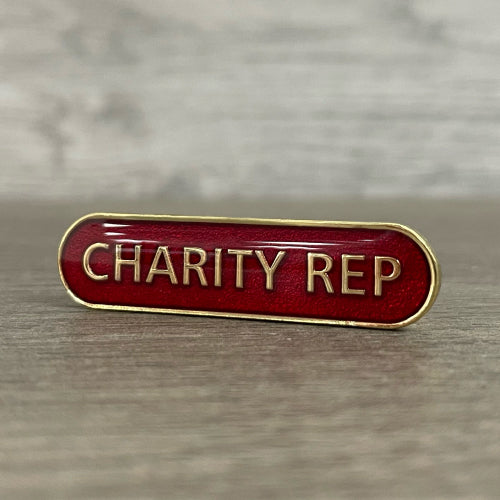 Red Charity Rep Bar Badge **SALE ITEM - 50% OFF**