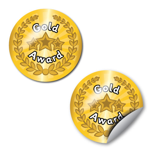 Gold Award Metallic Star Stickers by School Badges UK