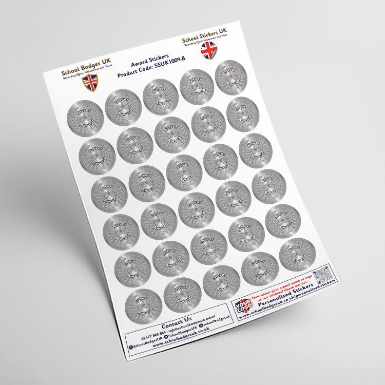 Silver Award Star Stickers by School Badges UK