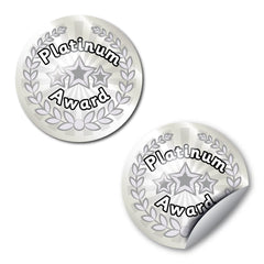 Platinum Award Metallic Star Stickers by School Badges UK