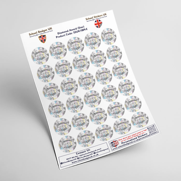 Diamond Award Star Stickers by School Badges UK