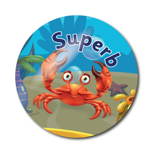 Well Done Sea Creature Stickers by School Badges UK