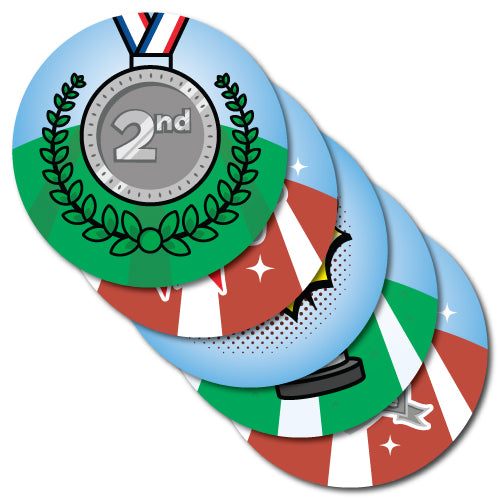 Sports Day 2nd Place Stickers by School Badges UK