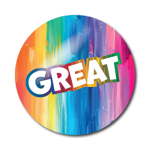 Well Done Rainbow Stickers by School Badges UK