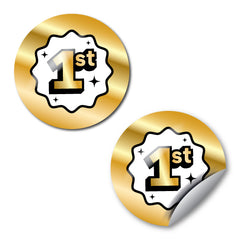 Sports Day Metallic Gold Stickers by School Badges UK