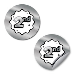 Sports Day Metallic Silver Stickers by School Badges UK