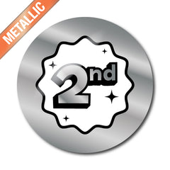 Sports Day Metallic Silver Stickers by School Badges UK