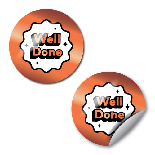 Well Done Metallic Bronze Stickers by School Badges UK