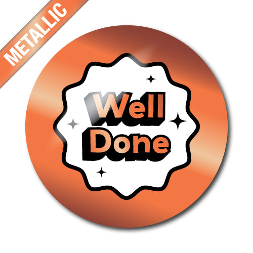 Well Done Metallic Bronze Stickers by School Badges UK