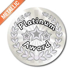 Platinum Award Metallic Star Stickers by School Badges UK