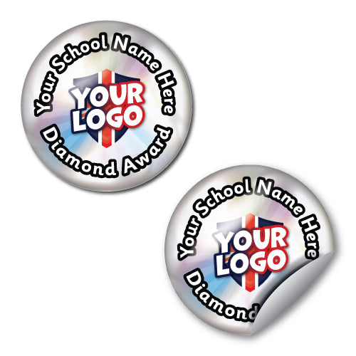 Personalised Diamond Award Custom Logo Stickers by School Badges UK